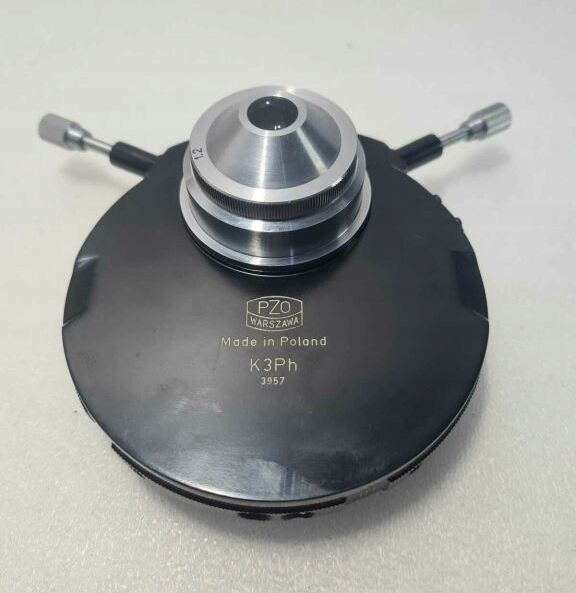 Na zdjęciu jest część mikroskopowa PZO PZO K3Ph Phase Contrast Microscope Condenser (K4Ph, K3Ph1) - zdjęcie #1